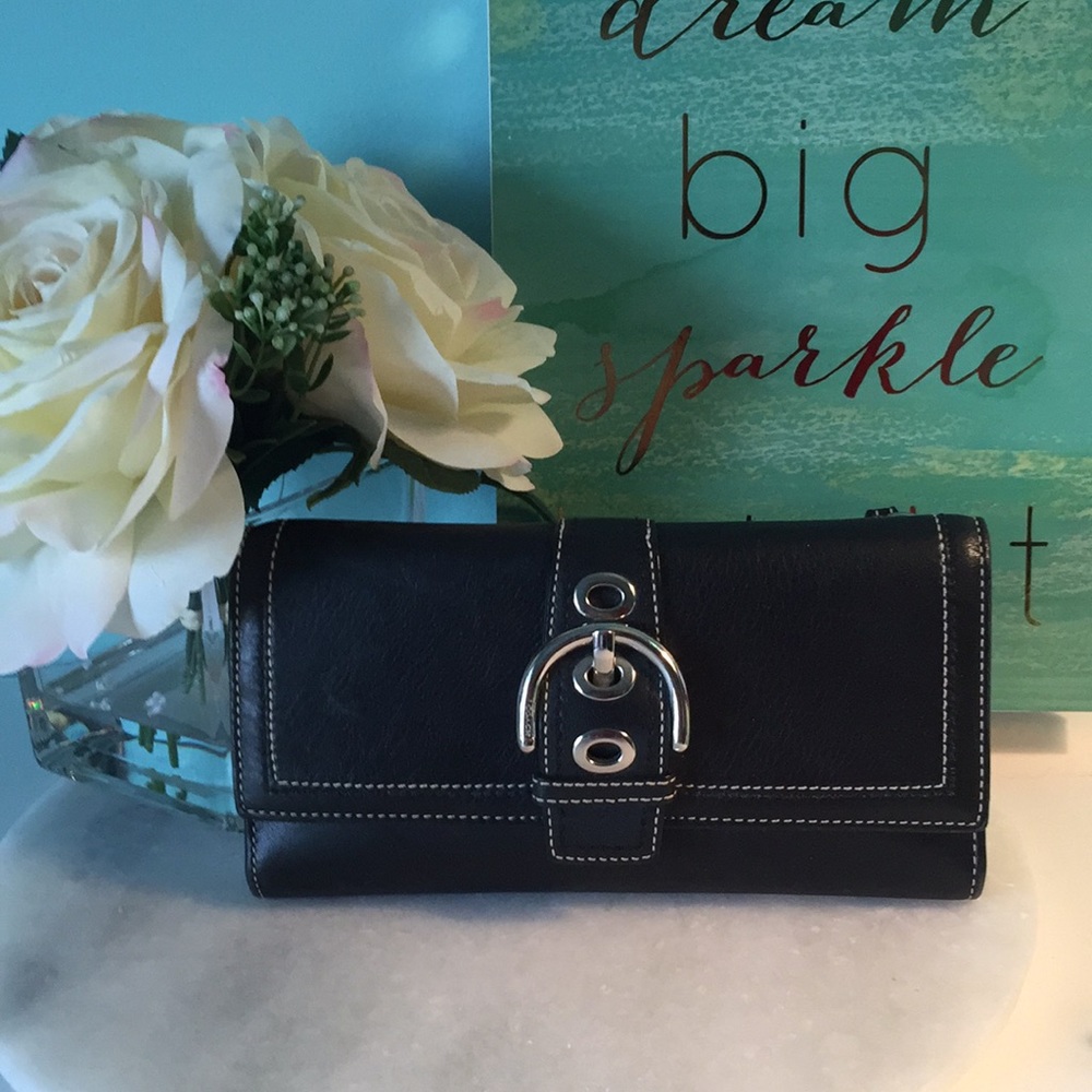 Coach leather black full size wallet.